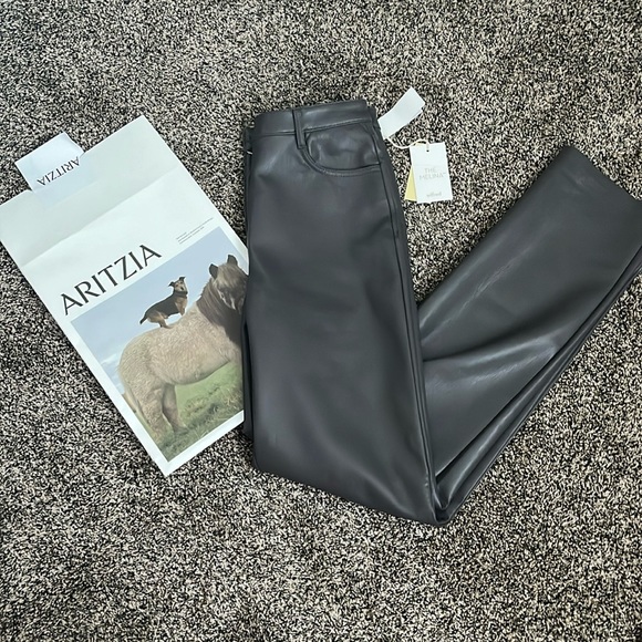 Aritzia Pants - Aritzia Melina Leather Tall Pant in Peppercorn Grey, NWT
